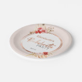 水彩花卉玫瑰女郎会 ペーパープレート (アングル)