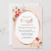 水彩花卉玫瑰女郎会 招待状 (正面)