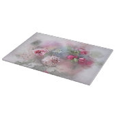 水彩花卉玫瑰花束模板 カッティングボード (角)