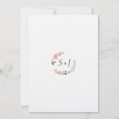 水彩花卉玫瑰&鼠尾草绿植婚礼 招待状 (裏面)