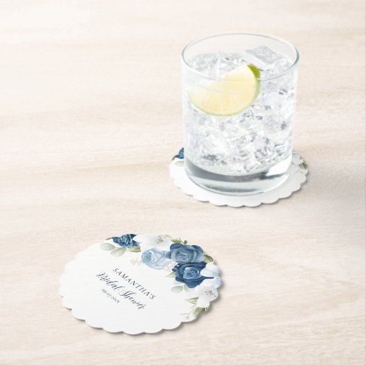 水彩花卉现代婚前派对邀请函 ペーパーコースター (インサイチュ)