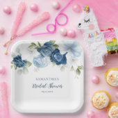 水彩花卉现代婚前派对邀请卡 ペーパープレート (パーティー)