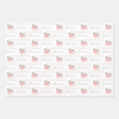 水彩花卉生日包裝紙 ラッピングペーパーシート (正面3)