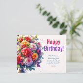 水彩花卉生日祝福 ポストカード (スタンド正面)