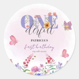 水彩花卉生日祝福 ラウンドシール