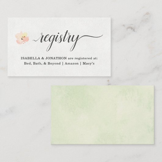 水彩花卉登記卡插入邀请函 エンクロージャーカード (正面/裏面)