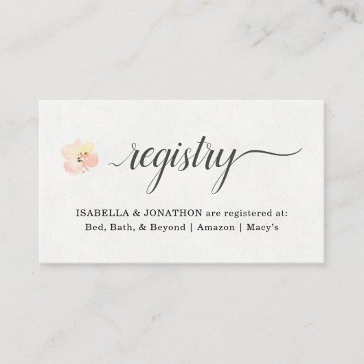 水彩花卉登記卡插入邀请函 エンクロージャーカード (正面)