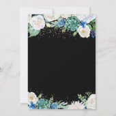 水彩花卉白色植物学毕业典礼派对 招待状 (裏面)