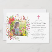 水彩花卉确认 招待状 (正面)