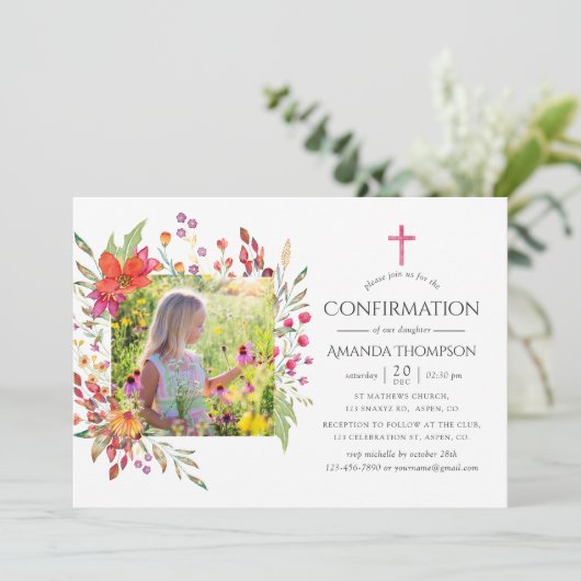 水彩花卉确认 招待状 (スタンド正面)