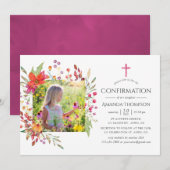 水彩花卉确认 招待状 (正面/裏面)