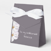 水彩花卉礼物赠送给伴娘的名字，紫色 フェイバーボックス (正面サイド)