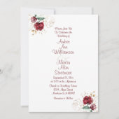 水彩花卉秋季宝石色浪漫 招待状 (正面)