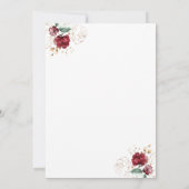 水彩花卉秋季宝石色浪漫 招待状 (裏面)