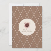 水彩花卉米色男婴欢迎会 招待状 (裏面)