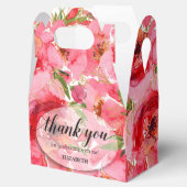 水彩花卉粉色牡丹 婚礼前夕派对礼物 フェイバーボックス (オープン)