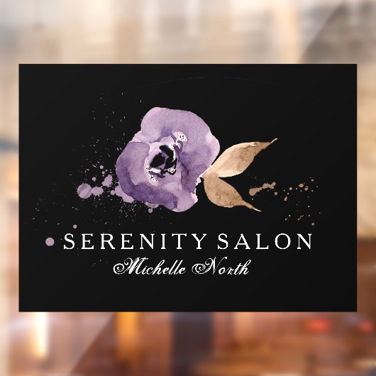 水彩花卉紫水晶紫色 ID294 ウィンドウサイン (シート2)