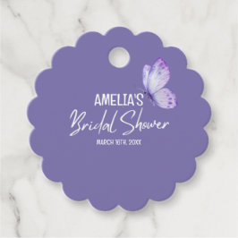 水彩花卉紫色蝴蝶婚前派对祝福会 フェイバータグ