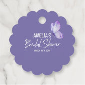 水彩花卉紫色蝴蝶婚前派对 フェイバータグ (裏面)