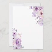 水彩花卉紫色80岁生日  招待状 (裏面)