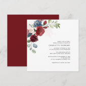 水彩花卉綠植現代婚前派對邀請函 招待状 (正面/裏面)