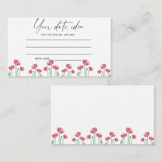 水彩花卉约会夜晚想法 \ 约会罐 エンクロージャーカード (正面/裏面)