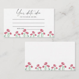 水彩花卉约会夜晚想法 \ 约会罐 エンクロージャーカード