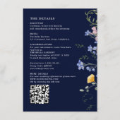 水彩花卉细节＆二维码婚礼 エンクロージャーカード (正面)