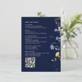 水彩花卉细节＆二维码婚礼 エンクロージャーカード (スタンド正面)