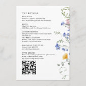 水彩花卉细节＆二维码婚礼 エンクロージャーカード (正面)