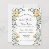 水彩花卉绿植夏季春季婚礼 招待状 (正面)