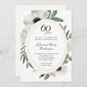 水彩花卉绿植照片 60周年纪念 招待状 (正面/裏面)