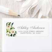 水彩花卉绿色银色地址 ラベル (インサイチュ)