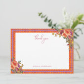水彩花卉芙蕊莎婚前祝福会 サンキューカード (スタンド正面)