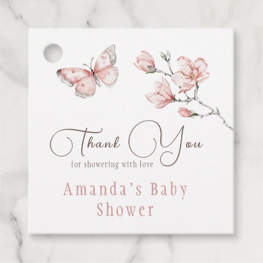 水彩花卉芭蕾粉蝶婴幼儿女 Shower フェイバータグ (正面)