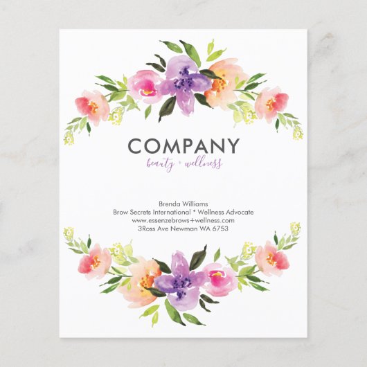 水彩花卉花环边框 チラシ (裏面)