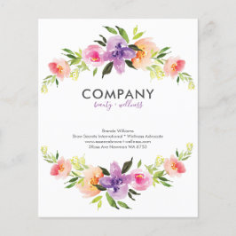 水彩花卉花环边框 チラシ