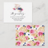 水彩花卉茶会婚礼登记卡 エンクロージャーカード (正面/裏面)