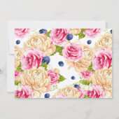 水彩花卉茶会邀请函 招待状 (裏面)