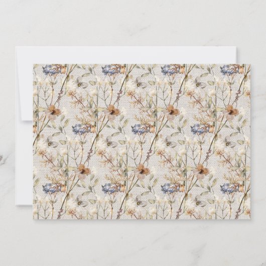 水彩花卉茶会 婚前お披露目パーティー サンキューカード (裏面)