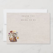 水彩花卉茶会 婚前祝賀会 サンキューカード (正面)