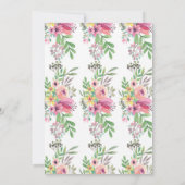 水彩花卉茶壶婚前小聚会 招待状 (裏面)