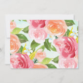 水彩花卉茶婚前お茶会 招待状 (裏面)