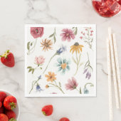 水彩花卉茶杯餐巾 スタンダードランチョンナプキン (インサイチュ)