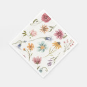 水彩花卉茶杯餐巾 スタンダードランチョンナプキン (角)