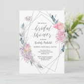 水彩花卉草图几何异形婚前派对邀请函 招待状 (スタンド正面)