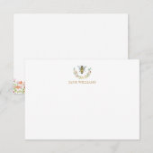 水彩花卉蜜蜂个性化 ノートカード (正面/裏面)