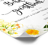 水彩花卉蜜蜂宾客留言簿 ポスター (角)