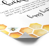 水彩花卉蜜蜂寻戒指婚前派对游戏 ポスター (角)