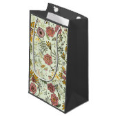 水彩花卉蜜蜂花朵优雅现代 スモールペーパーバッグ (正面アングル)